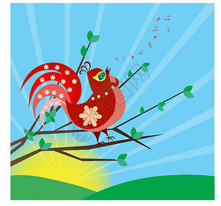 拟人乌鸦唱歌龙式农场卡通片农村动物植物唤醒乐趣笔记绘画歌曲设计图片