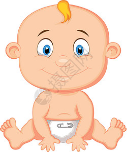 纸尿裤剪贴画婴儿男孩漫画插画
