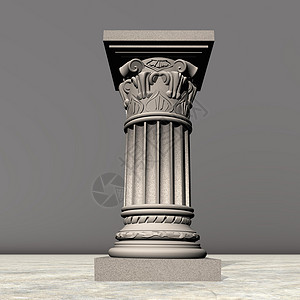 石柱  3D大理石白色古董艺术文化雕塑建筑学灰色寺庙插图背景图片