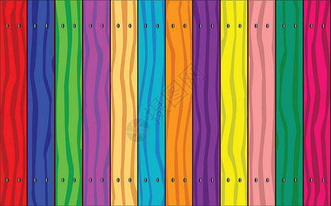 彩色工字钉彩虹栅地面绘画颗粒状条纹彩虹粮食松树栅栏软木艺术插画