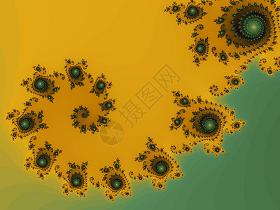 黄分形螺旋绘画绿色创造力电脑插图曲线黄色艺术背景图片