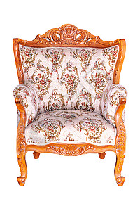 豪华扶手椅扶手椅沙发奢华皇家木头座位装饰家具白色剧院背景图片