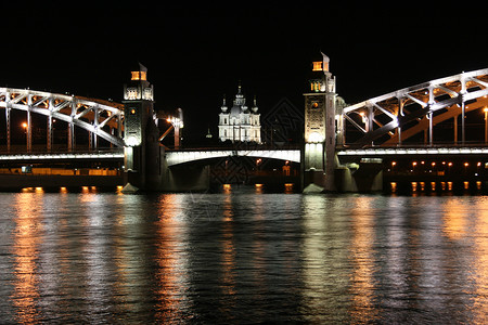 桥活动天空灯光城市旅行背景图片