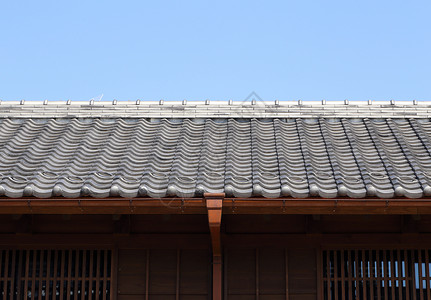 盖屋顶人传统日本人的屋顶艺术宝塔房子崇拜寺庙建筑天空雕塑历史性蓝色背景