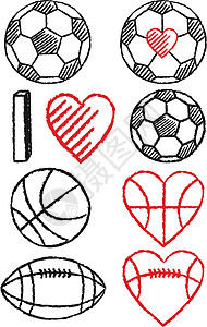 足球 足球和篮球 矢量组合背景图片