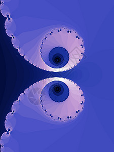蓝色的双分形螺旋背景图片