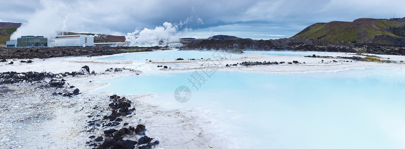 蓝色泻湖火山作用冬天高清图片