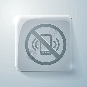 禁止使用手机禁止使用移动电话 Glass 方图标设计图片
