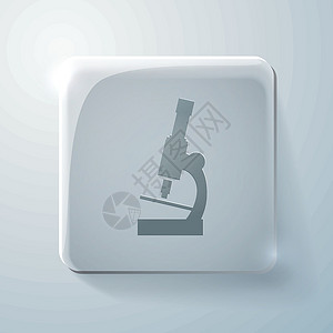 显微镜 带有亮度的玻璃方形图标背景图片