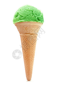 冰淇淋酸奶绿色食物甜点锥体薄荷小吃奶油状背景图片