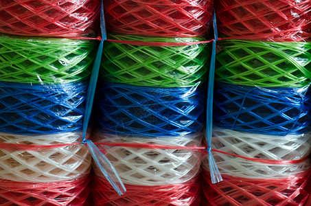 多彩的绳索卷背景图片