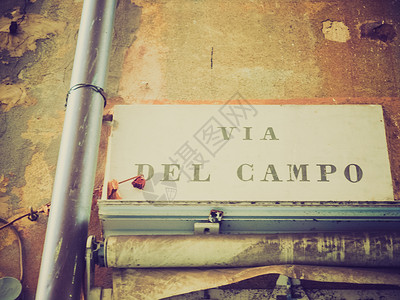 热那亚省Campo街牌音乐家歌曲街道高清图片