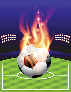 燃烧的足球足球背景背景图片