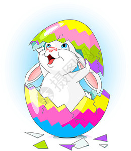 复活节兔子惊喜微笑幸福艺术品乐趣盒子插孔插图夹子绘画快乐背景图片
