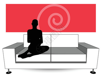 在沙发上看电视沙发上的妇女月光照明男人黑色草图女性男性成人活动家具阴影设计图片