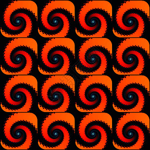 无缝装饰模式 与分形螺旋创造力曲线装饰品插图韵律红色艺术电脑渲染绘画背景图片