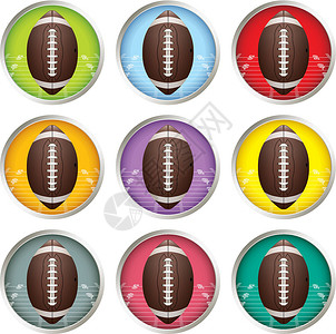 美国足球标签协会橄榄球场地设计游戏徽章梦幻圆圈元素大学足球场背景图片
