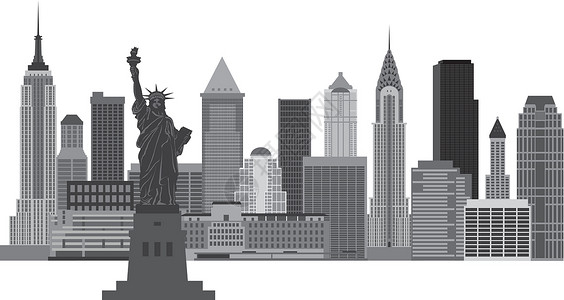 字母城市纽约市天线一插图插画