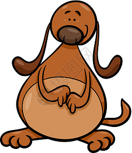 可爱的狗狗漫画插图鼻子卡通片宠物犬类尾巴小狗快乐吉祥物绘画背景图片