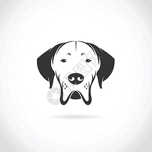 黑色大丹犬狗头矢量图像宠物猎犬犬类插图收藏小狗草图黑色艺术哺乳动物插画