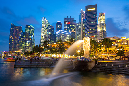 新加坡天线建筑学景观地标城市商业天际建筑码头金融港口背景图片