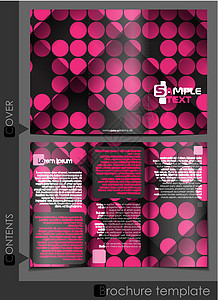 粉色冬令营传单小册子模板设计传单粉色商业插图广告圆圈杂志正方形装饰横幅设计图片