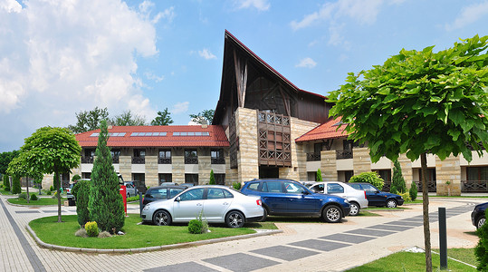 旅馆外表旅行公园旅游建筑酒店建造建筑学蓝色天空背景图片