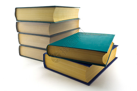 白色背景的堆叠书籍学习教育收藏智慧书店工作室小说阅读学生命令背景图片