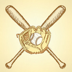 蕾丝手套拼字棒球球 手套和蝙蝠季节乐趣齿轮插图活动联盟竞赛运动游戏艺术插画