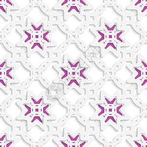白色穿孔装饰品层 有恒星无缝包装正方形装饰品三角形织物浮雕压花几何长方形几何学背景图片