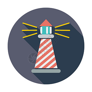 指路明灯灯塔艺术海岸航行支撑房子旅行探照灯商业指导导航设计图片