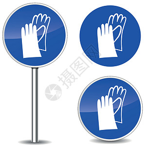 手洗标志矢量安全手套标志插画