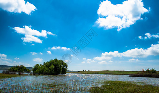 库加湖景观背景图片