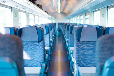 京雄城际铁路内地蓝色列车乘客旅行城际窗户商业扶手椅班级车皮走道铁路背景
