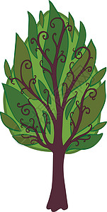 卡通树 孤立的树叶树木落叶森林植物学植物乔木绿色公园环境背景图片