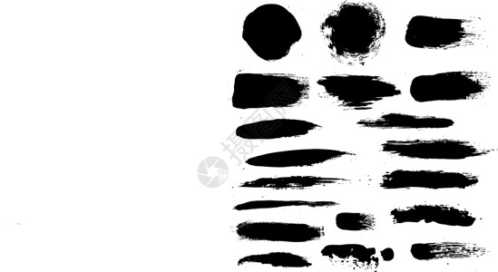 硒烯黑色斑点硒白色墨水正方形刷子短跑插图长方形圆形水彩运球设计图片