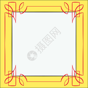 矢量框 设计要素艺术品红色墙纸风格装饰艺术正方形创造力框架横幅背景图片
