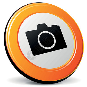 矢量相机图标反射相片摄影网络橙子标识照片互联网镜片按钮背景图片