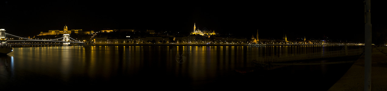 布达佩斯多瑙河夜景城市连锁店白色天空宫殿汽车房屋纪念碑背景图片