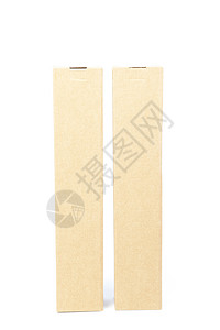 棕色纸板圆筒圆柱形白色工作室管子圆形包装材料纸盒圆柱空白背景图片