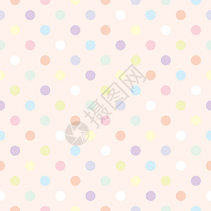 粉色婴儿背景上带有波卡点的多彩矢量瓷砖图案高清图片