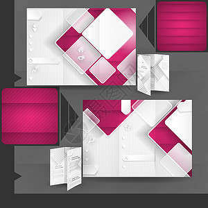 传单手册模板商业宣传手册模板设计广告插图横幅文档空白折叠杂志框架标签紫色背景