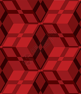 红色 3d 立方体 带无缝网状条纹背景图片