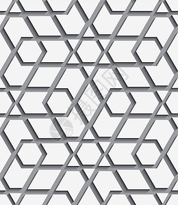 灰色无缝模式的白几何图示背景图片