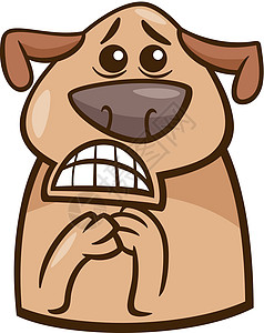 惊吓的狗狗漫画插图背景图片
