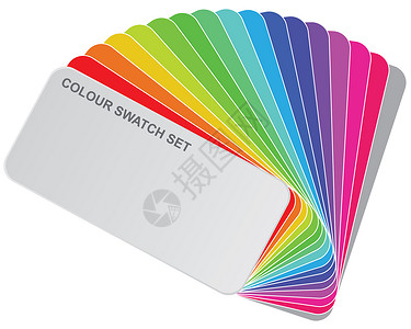 彩色导游收藏卡片建筑盒子蓝色插图彩虹样本图表光谱背景图片