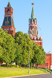 莫斯科 克里姆林宫的早市中心背景图片