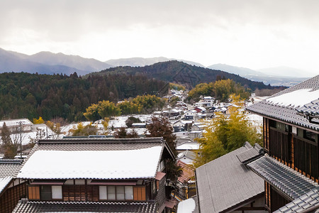 Japan村的城市景色背景图片