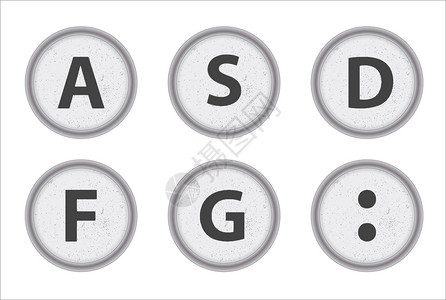 ASDFG 键盘打字机纽扣小号机器字体插图艺术品艺术钥匙机械数字背景图片