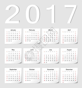 2017年欧洲日历背景图片